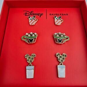 Disney x BaubleBar Mickey Mouse Cozy Christmas Beverages Stud Earrings